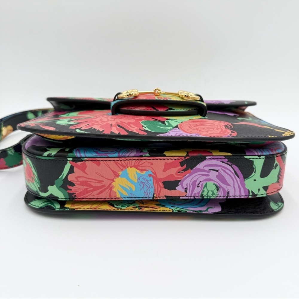 🚨SOLD🚨Gucci x Ken Scott Floral Print Horsebit 1955 Shoulder Bag - Picture 6 of 14